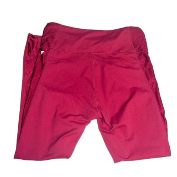 Fabletics Powerhold High-Waisted Leggings - Size M - Bold Red Striped Shimmer - Picture 2 of 5